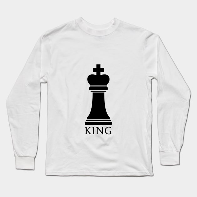 King Chess Piece Long Sleeve T-Shirt by Pinkdeer